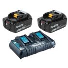 Makita 2 5ah LXT Batteries & Twin Charger