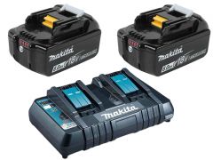 Makita 2 5ah LXT Batteries & Twin Charger