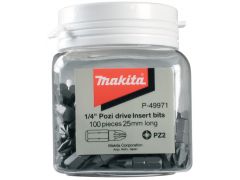 MAKITA 100PC TUB Pozidrive 2 25mm